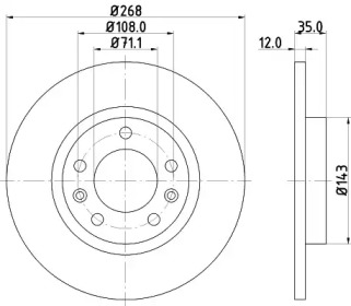 Тормозной диск (HELLA: 8DD 355 120-491)