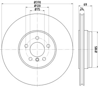 Тормозной диск (HELLA: 8DD 355 125-091)