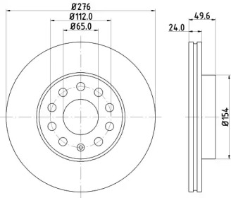 Тормозной диск (HELLA: 8DD 355 122-721)