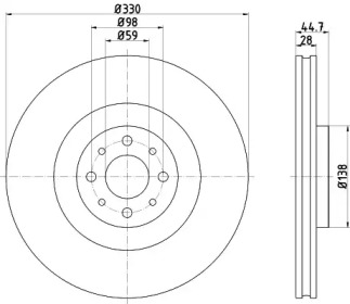 Тормозной диск (HELLA: 8DD 355 122-481)