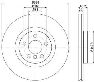 Тормозной диск (HELLA: 8DD 355 122-641)