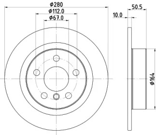 Тормозной диск (HELLA: 8DD 355 122-661)