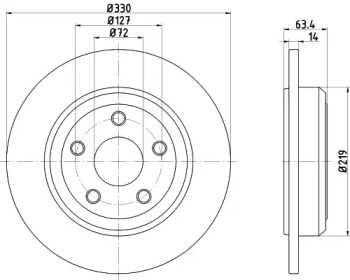 Тормозной диск (HELLA: 8DD 355 122-671)