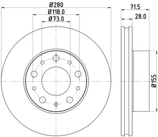 Тормозной диск (HELLA: 8DD 355 122-691)