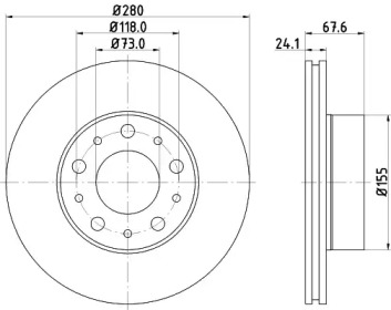 Тормозной диск (HELLA: 8DD 355 127-811)