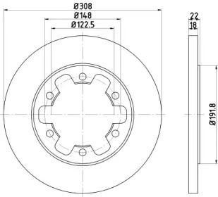 Тормозной диск (HELLA: 8DD 355 122-831)