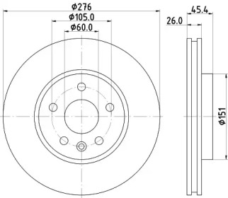 Тормозной диск (HELLA: 8DD 355 122-841)