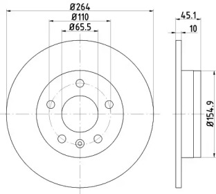 Тормозной диск (HELLA: 8DD 355 122-821)