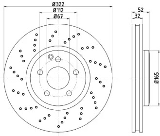 Тормозной диск (HELLA: 8DD 355 122-911)