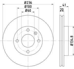 Тормозной диск (HELLA: 8DD 355 123-121)