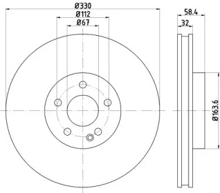 Тормозной диск (HELLA: 8DD 355 123-501)