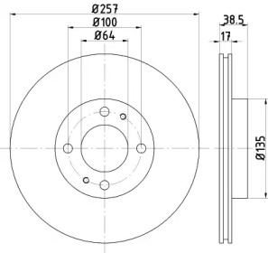 Тормозной диск (HELLA: 8DD 355 125-241)