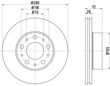 Тормозной диск (HELLA: 8DD 355 125-421)