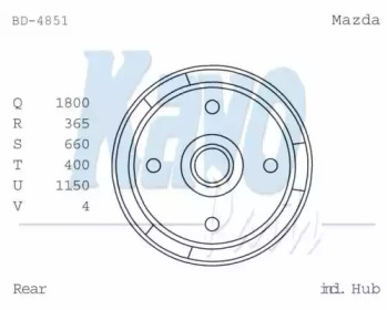 Тормозный барабан (KAVO PARTS: BD-4851)