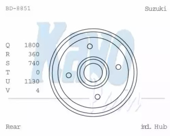 Тормозный барабан (KAVO PARTS: BD-8851)