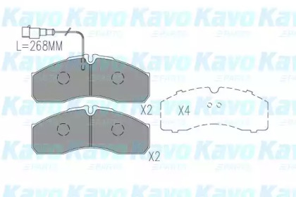 Комплект тормозных колодок (KAVO PARTS: BP-6625)