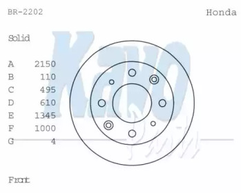 Тормозной диск (KAVO PARTS: BR-2202)