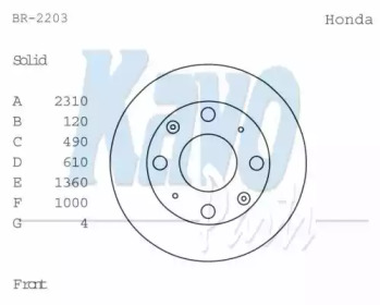 Тормозной диск (KAVO PARTS: BR-2203)