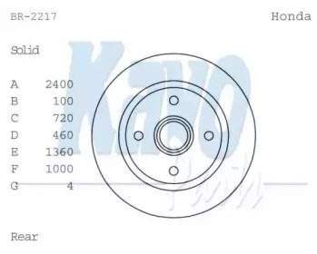 Тормозной диск (KAVO PARTS: BR-2217)