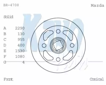 Тормозной диск (KAVO PARTS: BR-4708)