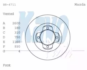 Тормозной диск (KAVO PARTS: BR-4711)