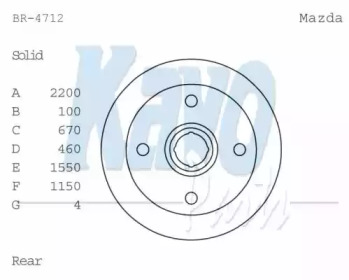 Тормозной диск (KAVO PARTS: BR-4712)