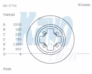 Тормозной диск (KAVO PARTS: BR-6706)