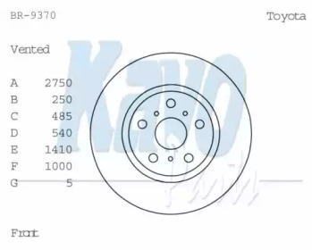 Тормозной диск (KAVO PARTS: BR-9370)