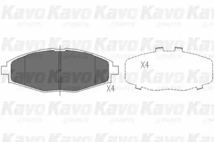 Комплект тормозных колодок (KAVO PARTS: KBP-1002)