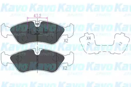 Комплект тормозных колодок (KAVO PARTS: KBP-1004)