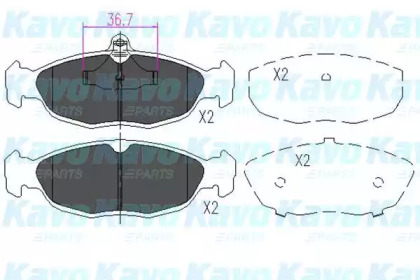 Комплект тормозных колодок (KAVO PARTS: KBP-1005)