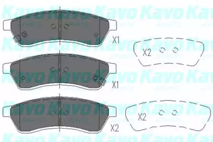 Комплект тормозных колодок (KAVO PARTS: KBP-1012)