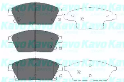 Комплект тормозных колодок (KAVO PARTS: KBP-1014)