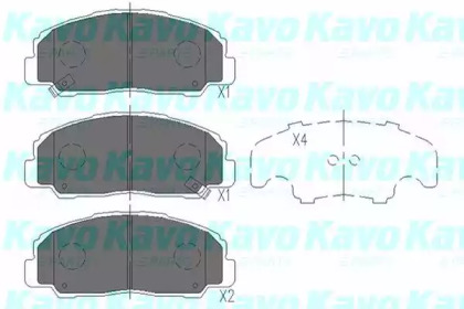 Комплект тормозных колодок (KAVO PARTS: KBP-1505)