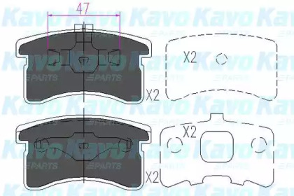 Комплект тормозных колодок (KAVO PARTS: KBP-1506)