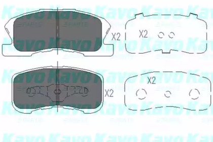 Комплект тормозных колодок (KAVO PARTS: KBP-1508)