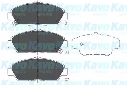 Комплект тормозных колодок (KAVO PARTS: KBP-2005)