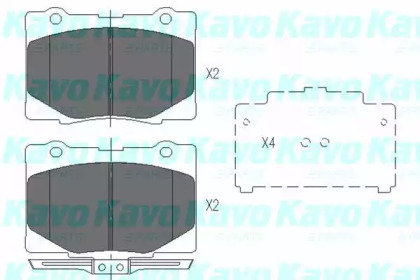 Комплект тормозных колодок (KAVO PARTS: KBP-2048)