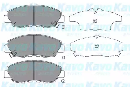 Комплект тормозных колодок (KAVO PARTS: KBP-2053)