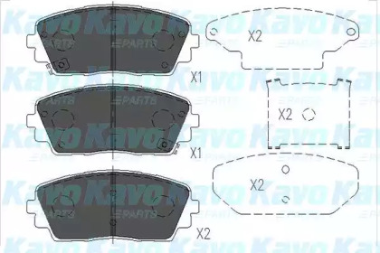 Комплект тормозных колодок (KAVO PARTS: KBP-3040)