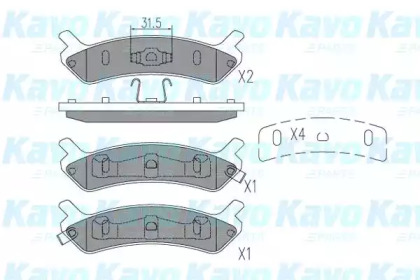 Комплект тормозных колодок (KAVO PARTS: KBP-3043)