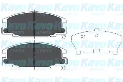 Комплект тормозных колодок (KAVO PARTS: KBP-3503)