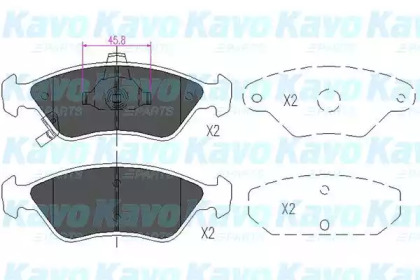 Комплект тормозных колодок (KAVO PARTS: KBP-4009)