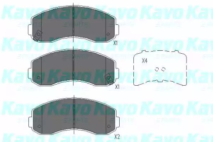 Комплект тормозных колодок (KAVO PARTS: KBP-4021)