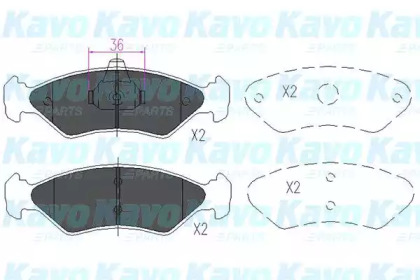 Комплект тормозных колодок (KAVO PARTS: KBP-4533)