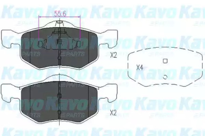 Комплект тормозных колодок (KAVO PARTS: KBP-4541)