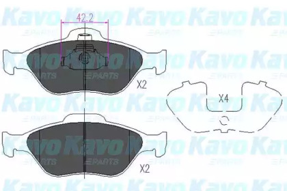 Комплект тормозных колодок (KAVO PARTS: KBP-4562)