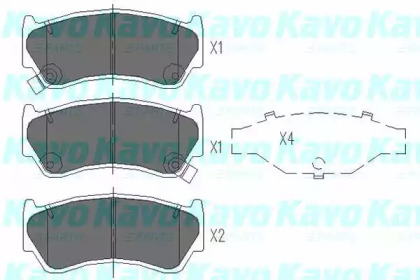 Комплект тормозных колодок (KAVO PARTS: KBP-6508)