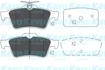 Комплект тормозных колодок (KAVO PARTS: KBP-6554)