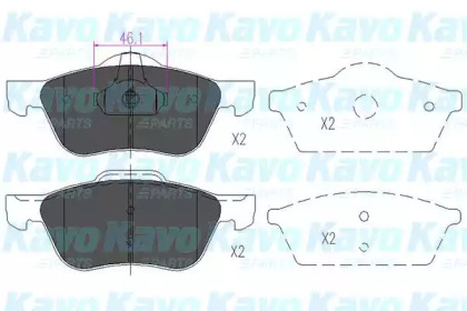 Комплект тормозных колодок (KAVO PARTS: KBP-6560)